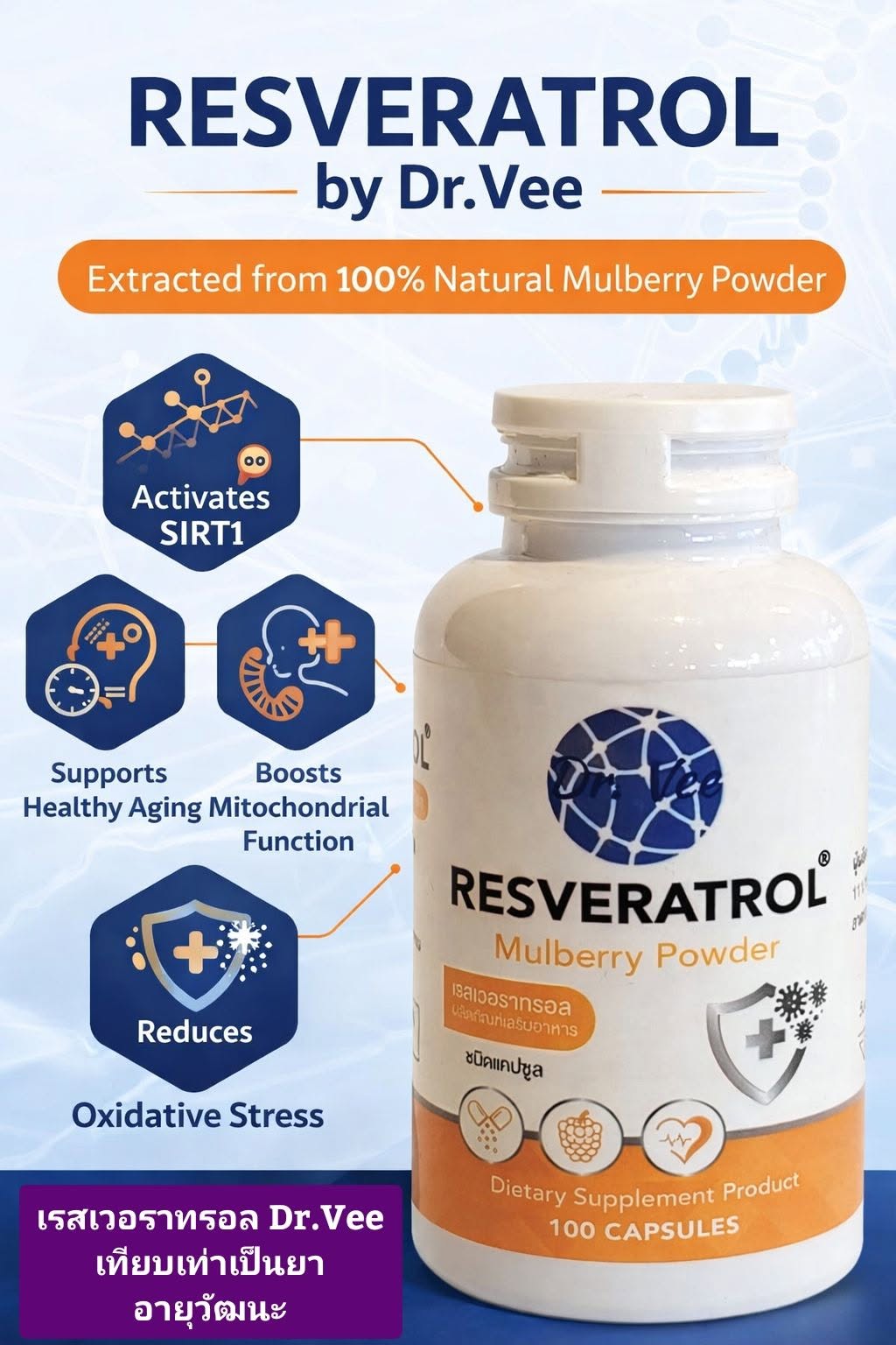 ในเชิงชีวโมเลกุล เรสเวอราทรอล (resveratrol) ถูกศึกษามากเพราะมันเกี่ยวข้องกับหลายแกนที่เกี่ยวกับความชราในเวลาเดียวกัน ...