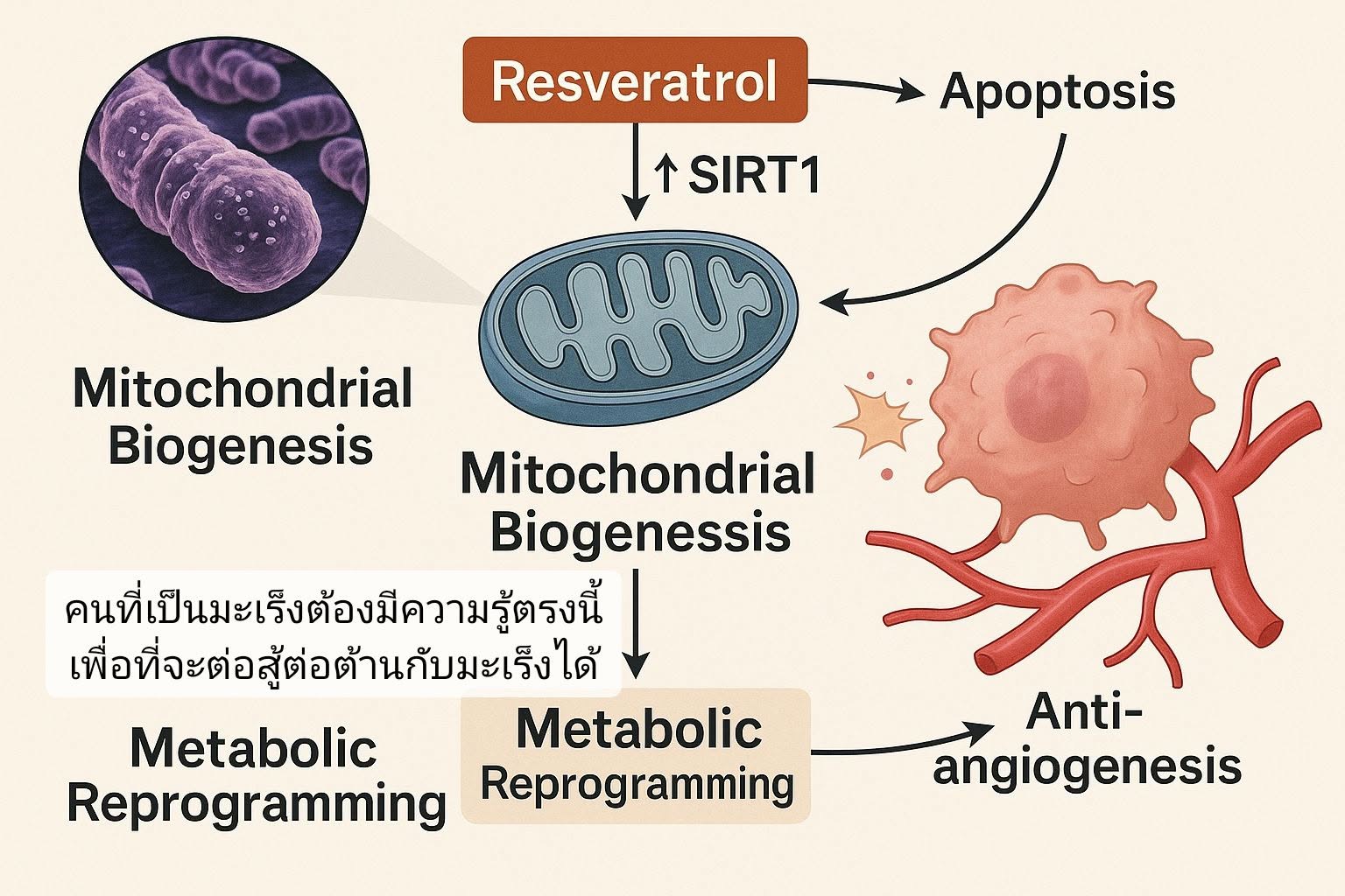 การเสริมสร้างไมโตคอนเดรีย (mitochondrial biogenesis) ด้วย เรสเวอราทรอล สกัดจากมัลเบอร์รี่ เป็นหัวข้อที่ได้รับความสนใจ...