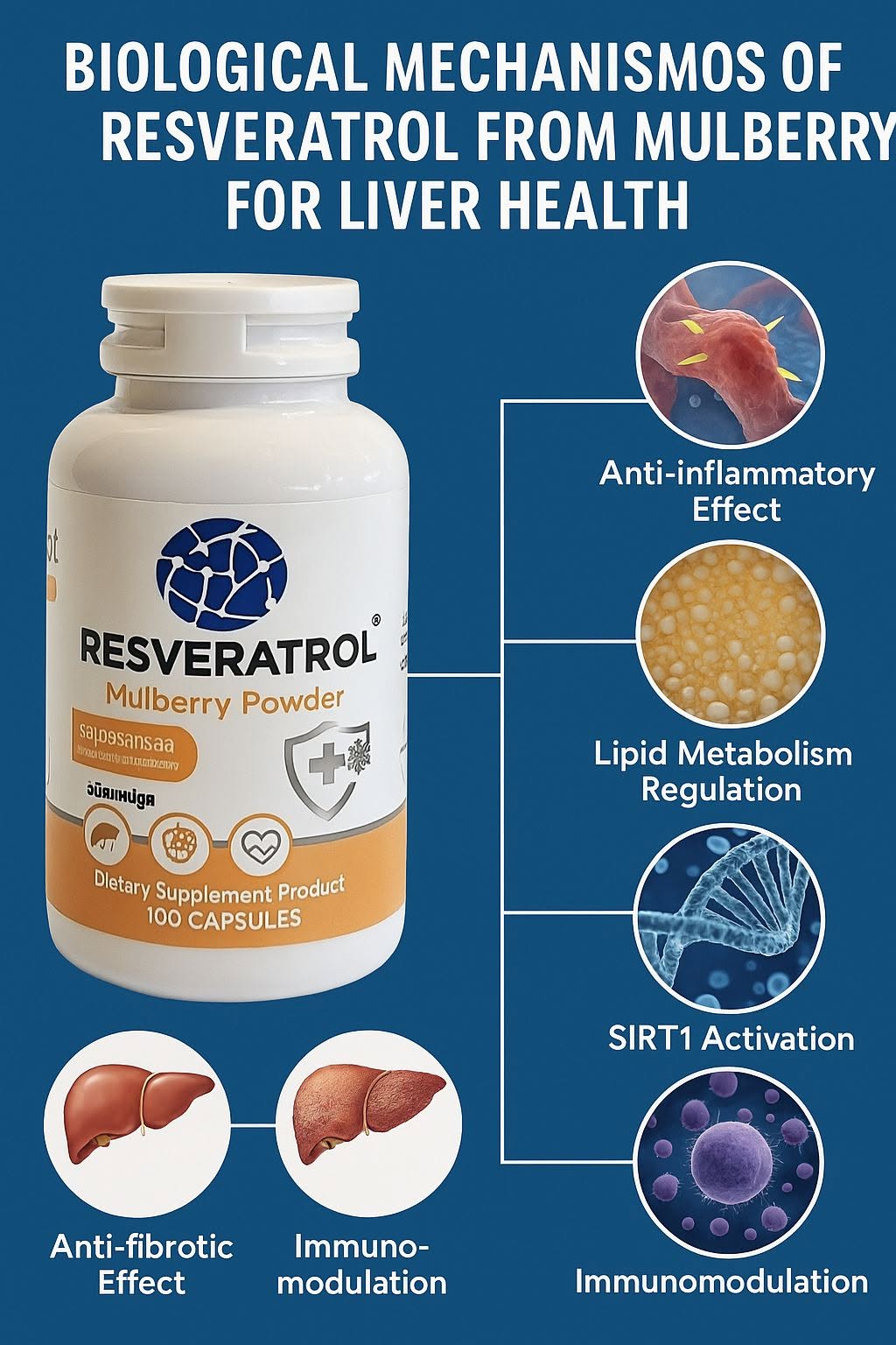 เรสเวอราทรอล (Resveratrol) เป็นโพลีฟีนอลธรรมชาติที่พบในผลไม้บางชนิด และมัลเบอร์รี่ โดย มัลเบอร์รี่ (Mulberry) มีความโ...