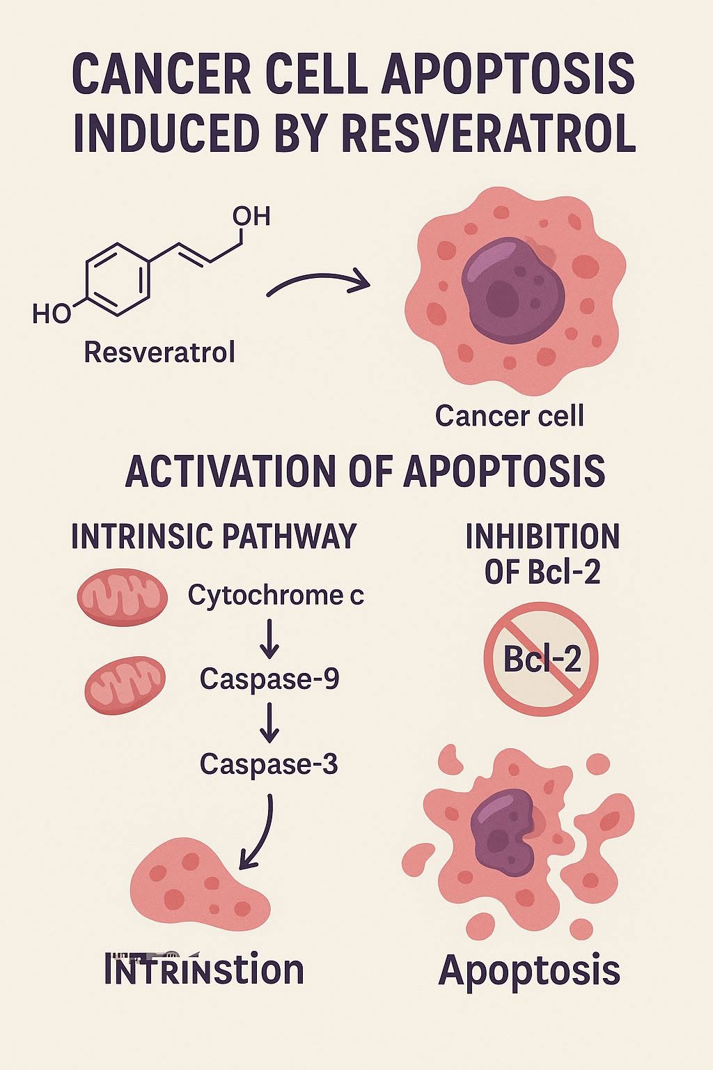 การฆ่าตัวตายของเซลล์มะเร็งที่ถูกกระตุ้นด้วย เรสเวอราทรอล (Resveratrol) ซึ่งสกัดจาก มัลเบอร์รี่ (Mulberry) เป็นกระบวนก...