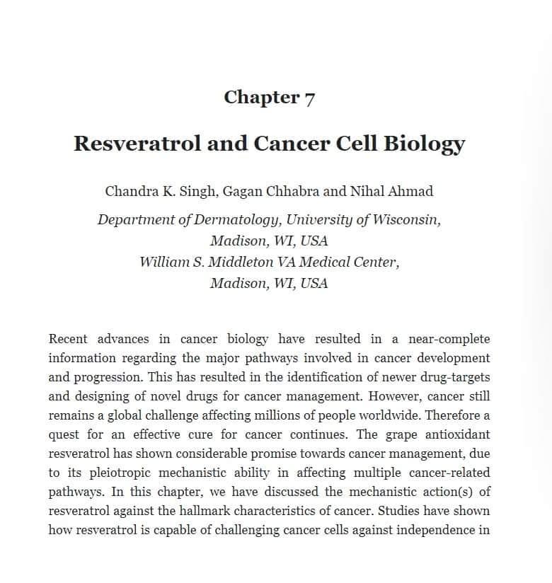 ในบทนี้ เราได้พูดถึงกลไกการทำงานของ resveratrol ต่อลักษณะของมะเร็ง การศึกษาแสดงให้เห็นว่า resveratrol สามารถท้าทายเซล...
